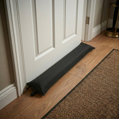 Premium Filled Draught Excluder For Doors And Windows Save Energy Black One Size from B&Q
