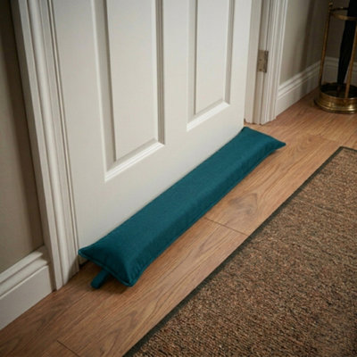 Premium Filled Draught Excluder For Doors And Windows Save Energy Teal One Size from B&Q