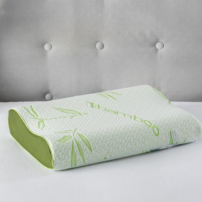 Large Bamboo Memory Foam Contour Neck Support Orthopaedic Pillow from B&Q