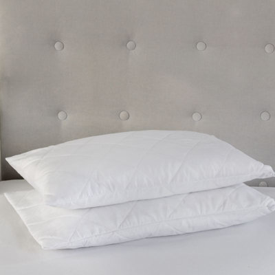Quilted Pillow Protectors 2Pk Soft Touch Microfibre Protector Zippered Closing from B&Q