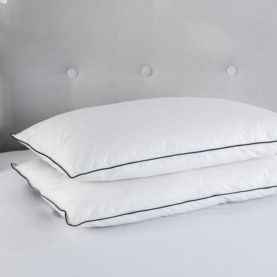 Duck Feather Pillow Pair 100% Cotton Soft Cover Luxury Sleep from B&Q