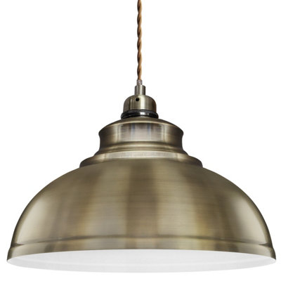 Long Life Lamps Company Industrial Vintage Ceiling Pendant Light Antique Brass Shade M003 from B&Q