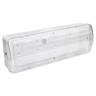 Emergency LED Bulkhead 3 Hour Fire Exit Sign Ceiling or Wall Mount 180 Minutes - Image 2