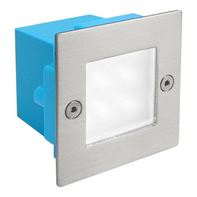 B&Q -  Mini Led Brick Light Outdoor Step Wall Light 70mm Square Ip54 Cool White Zlc052Cw