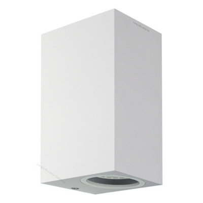 Long Life Lamps Company Modern Rectangular Up Down Matt White Outdoor Wall Light Zlc062W from B&Q