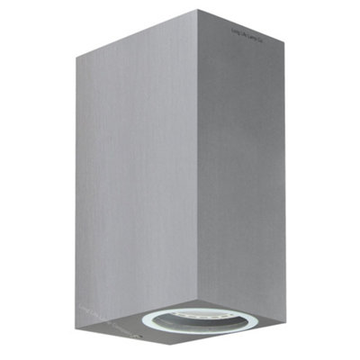 Long Life Lamps Company Modern Rectangular Up Down Aluminium Finish Outdoor Wall Light Fixture Gu10 Zlc063Ab from B&Q
