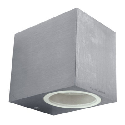 Long Life Lamps Company Aluminium Finely Finished Mini Cube Single Outdoor Wall Light Fixture Gu10 Zlc066Ab from B&Q