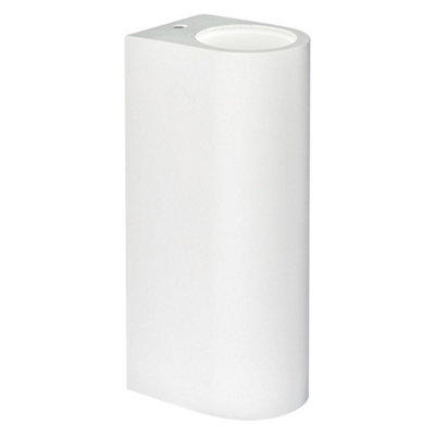 Long Life Lamps Company Modern White Ceramic Up & Down Contemporary Indoor Wall Light Lamp M0046 from B&Q
