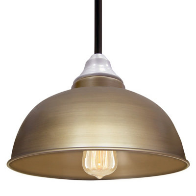 Long Life Lamps Company Old Factory Vintage Industrial Brass Ceiling Pendant Hanging Light Shade M002 from B&Q