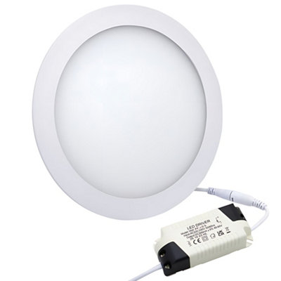 Long Life Lamps Company 18W Led Round Recessed Ceiling Panel 6500K Cool White from B&Q