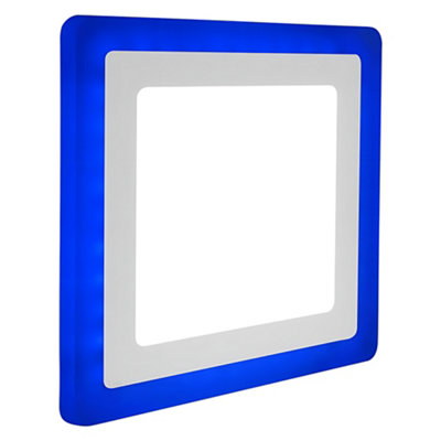 Long Life Lamps Company 12W Recessed Ceiling Led Square Ring Panel Blue from B&Q