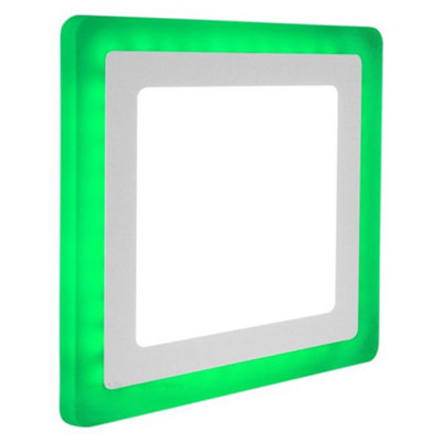 Long Life Lamps Company 12W Recessed Ceiling Led Square Ring Panel Green from B&Q