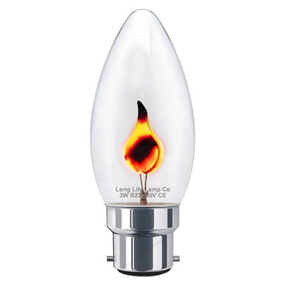 Long Life Lamps Company 3W Flicker Flame Candle Light Bulb B22 Bayonet from B&Q