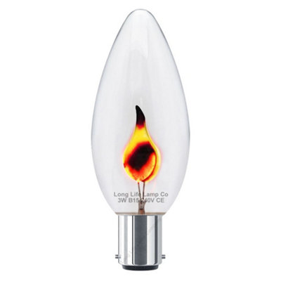 Long Life Lamps Company 3W Flicker Flame Candle Light Bulb B15 Small Bayonet from B&Q