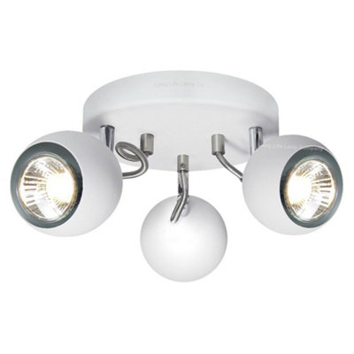 Long Life Lamps Company Matt White 3 Way Adjustable Eyeball Ceiling Spotlight Gu10 from B&Q