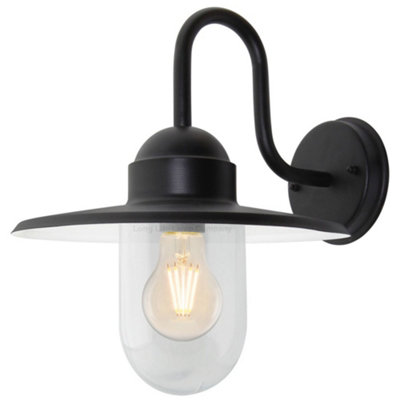 Long Life Lamps Company Traditional Outdoor Wall Light Down Lantern Black With Glass Diffuser Zlc087 from B&Q