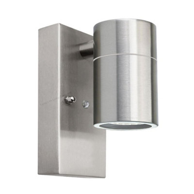 Long Life Lamps Company Single Outdoor Wall Light Dusk Till Dawn Sensor Stainless Steel Finish Ip65 Zlc088 from B&Q