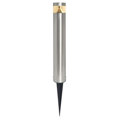 Long Life Lamps Company Modern Led Bollard Post Ground Spike Light Warm White Stainless Steel Zlc078Ww from B&Q