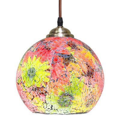 Long Life Lamps Company Vintage Glass Globe Ceiling Hanging Pendant Light Shade Mosaic Lighting M0104 from B&Q