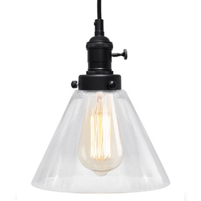 Long Life Lamps Company Glass Ceiling Lamp Shade Pendant Light M0126 With St58 Led 4W E27 from B&Q