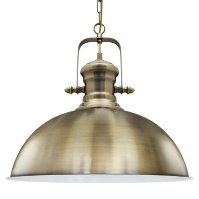 Vintage Antique Brass Shade Ceiling Chandelier Hanging Pendant Retro Light M0127 - Image 2