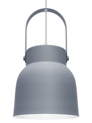 Long Life Lamps Company Retro Ceiling Pendant Light Hanging Grey Lampshade Scone M0130 from B&Q