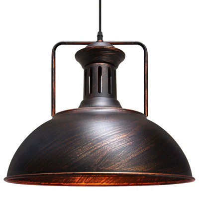 Long Life Lamps Company Steampunk Industrial Pendant Light Ceiling Lampshade Dome Metal M0131 from B&Q