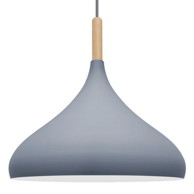 Long Life Lamps Company Grey Metal Dome Pendant Ceiling Light Vintage Orient Hanging Shade M0136 from B&Q