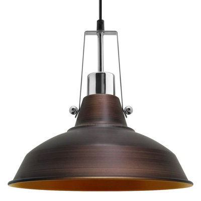 Long Life Lamps Company Industrial Retro Barn Pendant Light Metal Lamp Shade M0156 from B&Q