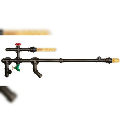 Long Life Lamps Company Industrial Steampunk Iron Rustic Vintage Water Pipe Tap Gun Shape Rifle M0158 With 2W T30 & 4W T45 from B&Q