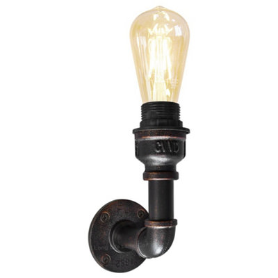 Long Life Lamps Company Retro Industrial Water Pipe Vintage Wall Light M0160 from B&Q