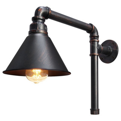 Long Life Lamps Company Industrial Vintage Water Pipe Wall Light M0163 from B&Q