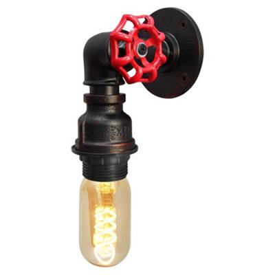 Long Life Lamps Company Industrial Water Pipe Wall Light M0165 from B&Q