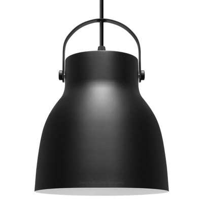 Long Life Lamps Company Modern Retro Pendant Light Black Metal Lamp Shade Scone M0149 from B&Q