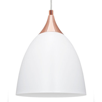 Long Life Lamps Company Modern White Pendant Ceiling Light M0169 from B&Q