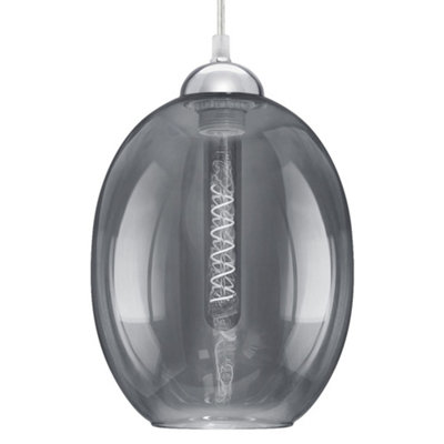Long Life Lamps Company Modern Vintage Oval Glass Ceiling Pendant Light M0197 from B&Q