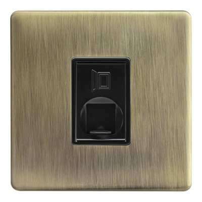 Long Life Lamps Company Brush Antique Brass 1 Gang Ethernet Port Data Socket Cat 5 Screwless N442Kme from B&Q