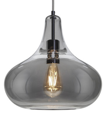 Long Life Lamps Company Modern Tear Drop Dome Ceiling Glass Pendant Lamp M0240 from B&Q