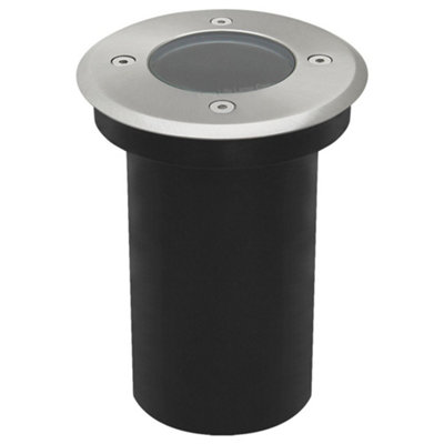 Long Life Lamps Company Outdoor Ground Walkover Lights Gu10 Ip67 Round Decking Light Stainless Steel Gl10 from B&Q