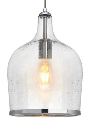 Vintage Bubble Glass Shade Chandelier Pendant Ceiling Pub Home Diner Light H3022 - Image 2