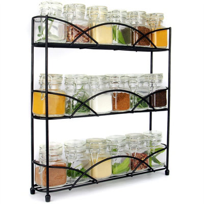  - 3 Tier Herb & Spice Rack Black