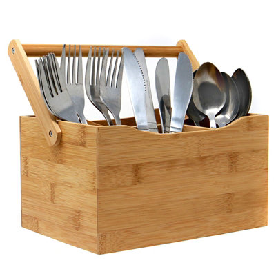 Cutlery Holder Bamboo Utensil Or Condiments Caddy Organiser from B&Q