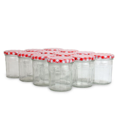 Wide Mouth Glass Jam JarsSet Of 12 from B&Q