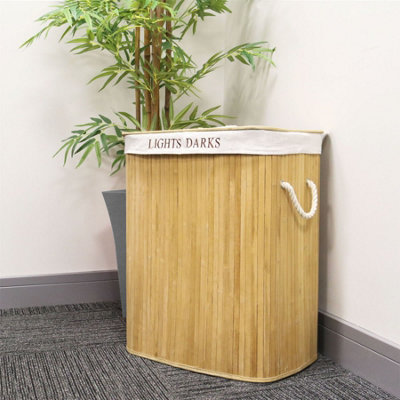  - Light & Dark Bamboo Laundry Hamper Basket M&w