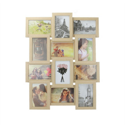  - 12 Photo Picture Collage Frame Wood
