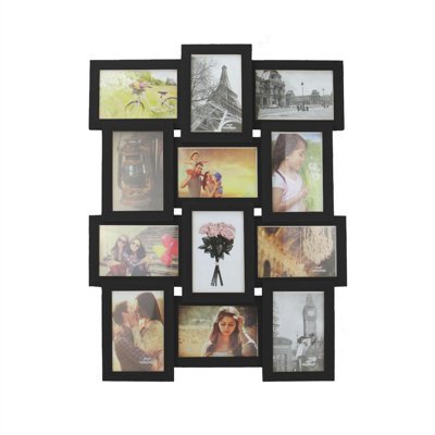  - 12 Photo Picture Collage Frame Black