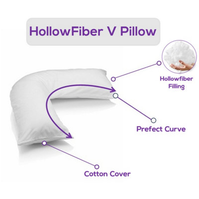 CHILIMILII Hollowfiber V Pillow Orthopedic Back Neck Maternity Support Pillow 74X34Cm from B&Q