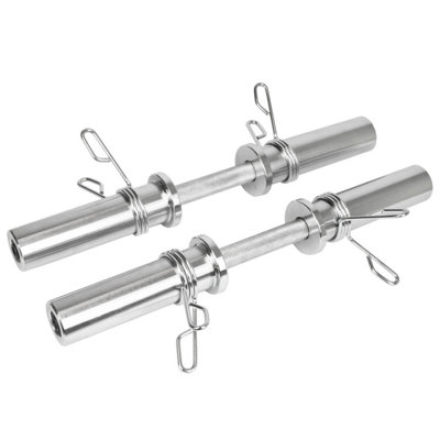 B&Q -  2 Inch Olympic Dumbell Bars With Spring Collars