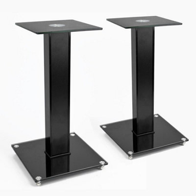 Tekbox 2X Black Glass Speaker Stands - Black - Image 3