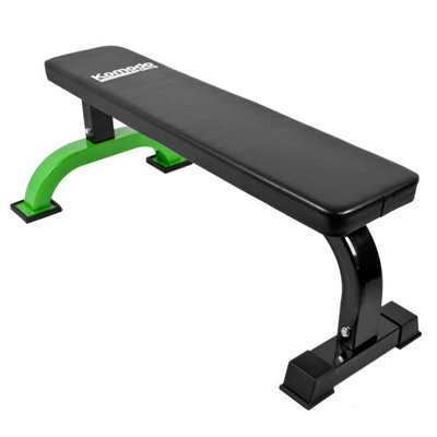 Komodo Flat Weightlifting Gym Bench In Green - Green - Image 3